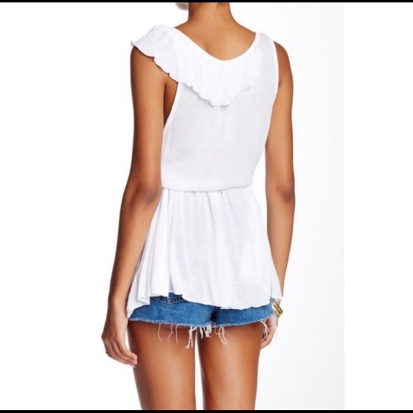 FREE PEOPLE Float Away Asymmetrical Ruffle Tank - Picture 2 of 15